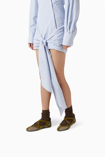 Floor01 Ballet Flats in Mesh & Suede