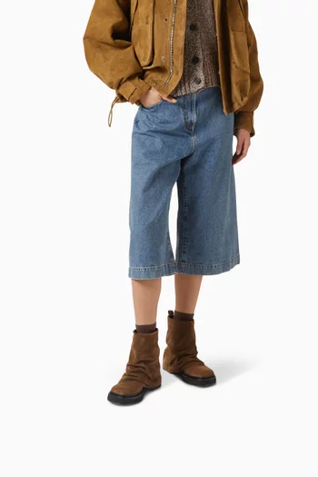 Mini Robin Combat Boots in Suede