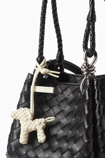 Dog Charm in Intreccio Nappa