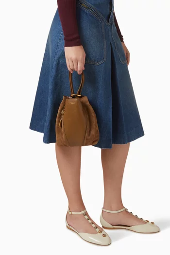 Small Chloé Spin Tote Bag in Grained & Suede Leather
