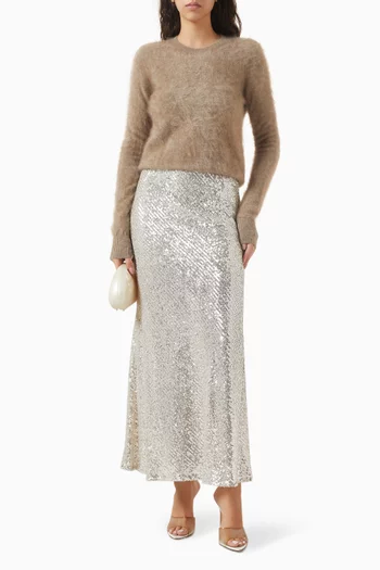 Easy Crewneck  Sweater in Longhair Cashmere