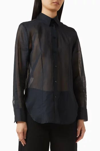 Fitted Shirt in Cotton Organza