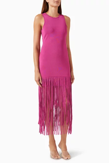 Margaux Fringe Dress in Rayon Blend