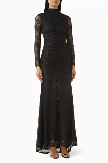 Sylie Mock-neck Gown in Lace