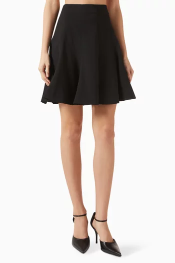 Flared Mini Skirt in Wool Blend