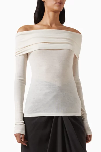 Off-shoulder Top in Merino Wool