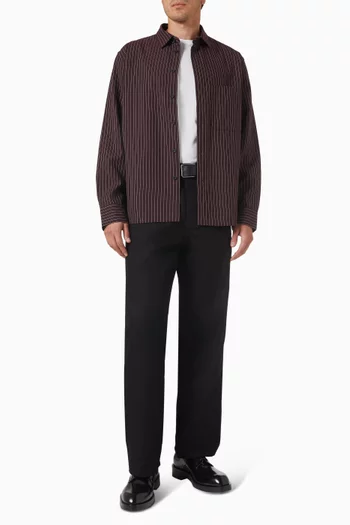 قميص تويل بقصة فضفاضة