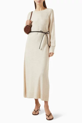 Loren Belted Dress in Wool Blend
