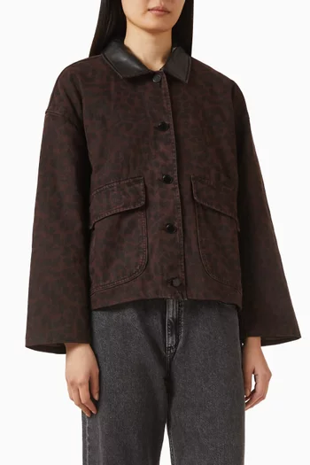 جاكيت ناتاليا بنقشة جلد الفهد قطن