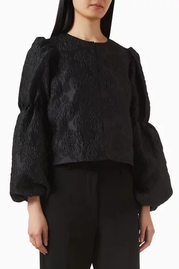 بلوزة زوي بأكمام مزدوجة منفوخة