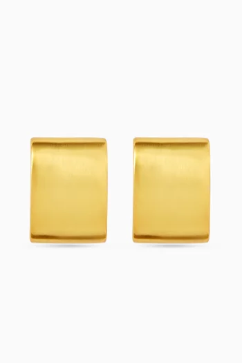 Square Clip-on on Earrings in 22kt Gold-plated Brass