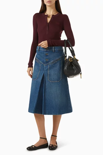 قميص هينلي منسوج من صوف