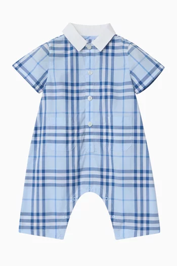 أوفرول بنقشة مربعات قطن