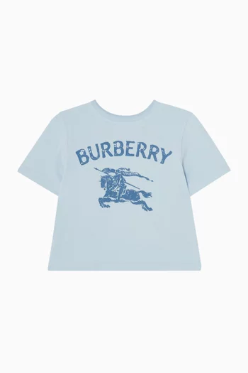 تي شيرت بطبعة شعار الفروسية قطن