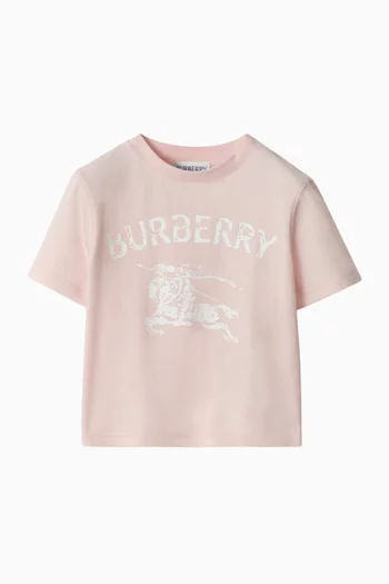 تي شيرت بطبعة شعار الفروسية قطن