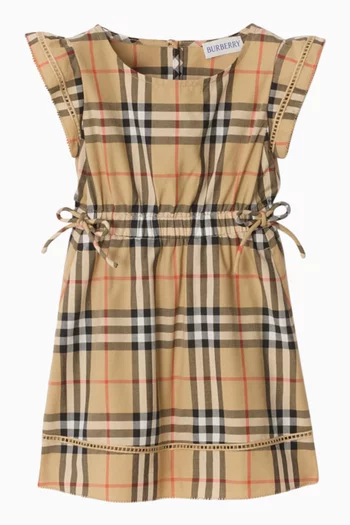 Adele Vintage Check Dress in Cotton