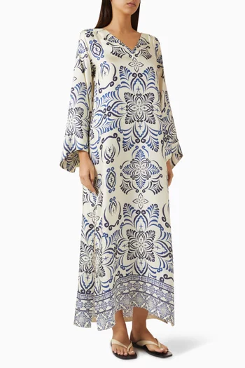 Bergamot Long Kaftan in Silk
