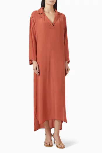 Camellia Long Kaftan in Viscose