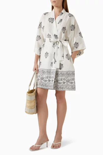 Magnolia Midi Kimono in Linen