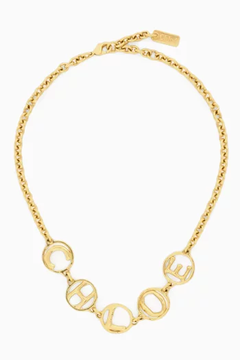 قلادة بسلسلة وشعار الماركة نحاس