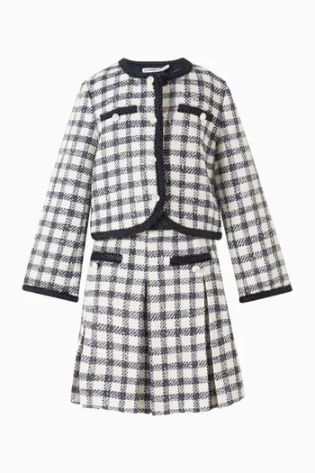 Check Boucle Jacket in Wool-blend