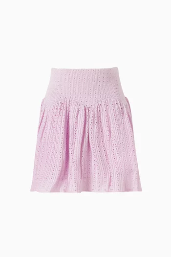 Pointelle Ribbed Knit Skirt