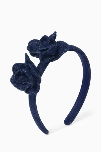 Flower Headband in Denim