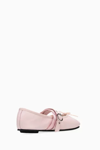 Ballet Twist Mary Jane Flats in Leather