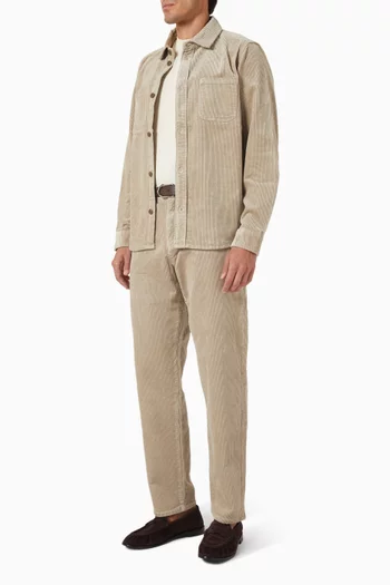 بنطال كودي قماش قطني مخملي مضلع