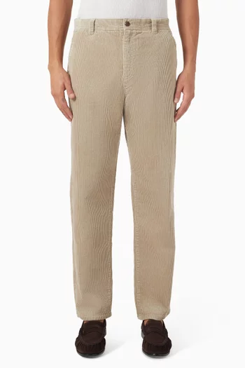 بنطال كودي قماش قطني مخملي مضلع