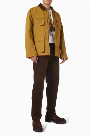 بنطال كودي قماش قطني مخملي مضلع