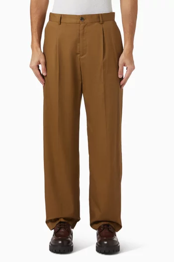 Reece Pleated Pants in Heavy Twill