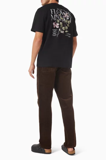 تي شيرت برادي بطبعة Flowermarket قطن
