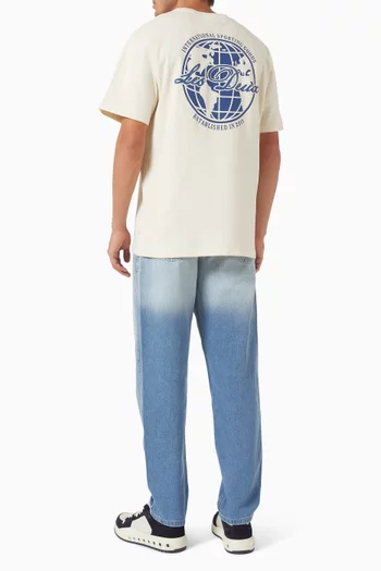 تي شيرت بن بطبعة كرة أرضية قطن