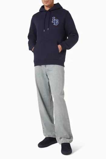 كنزة بغطاء رأس برادي ورقعة بشعار LD قطن