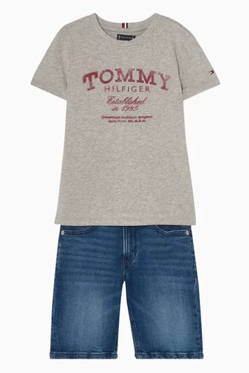 Faded Logo-print T-shirt in Cotton