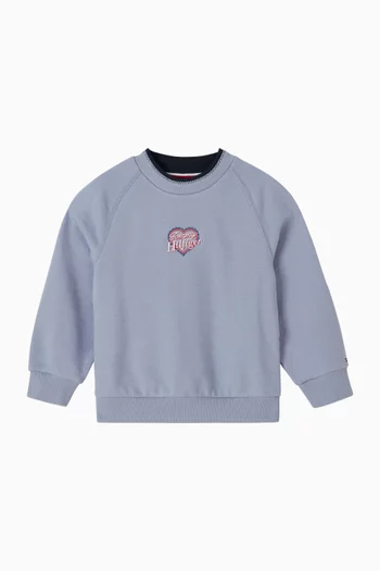 Heart-print Sweatshirt in Cotton