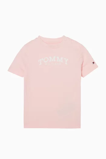 تي شيرت بطبعة شعار الماركة قطن