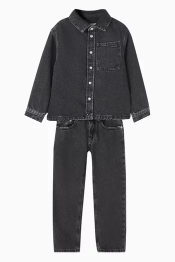 قميص أوبتيك بلون باهت دينم