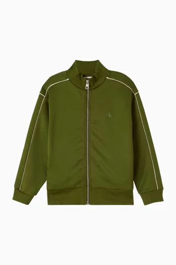 سويت شيرت بأشرطة بارزة قطن