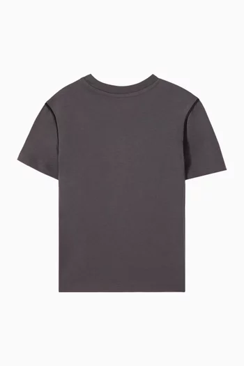 Piping Logo T-shirt in Cotton