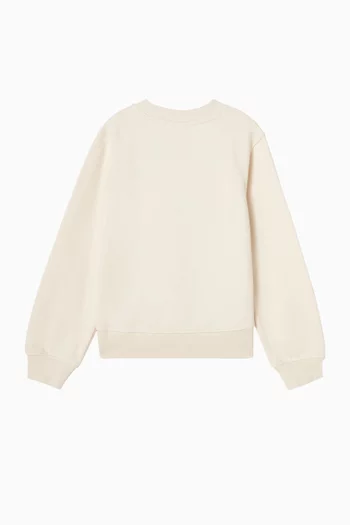 سويت شيرت قطن بشعار الماركة بغليتر