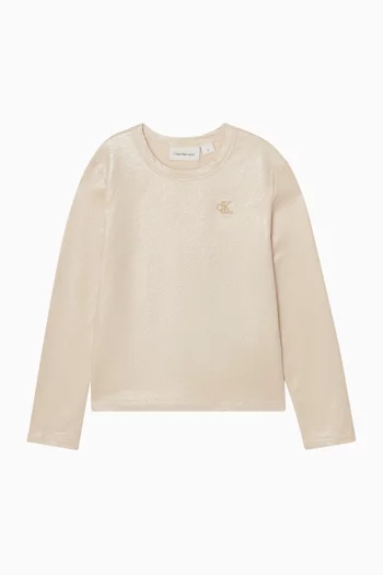 Glitter Coated T-shirt in Cotton