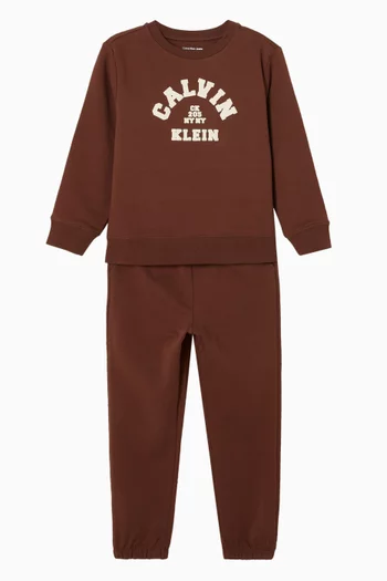 Varsity Logo Tracksuit Set in Velvet Corduroy