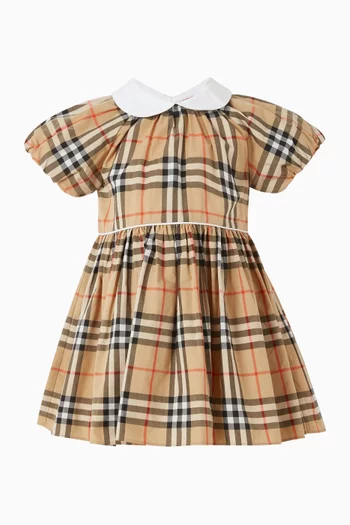 Check Dress with Bloomers in Cotton