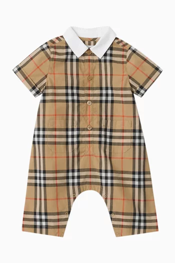 أوفرول بنقشة مربعات قطن