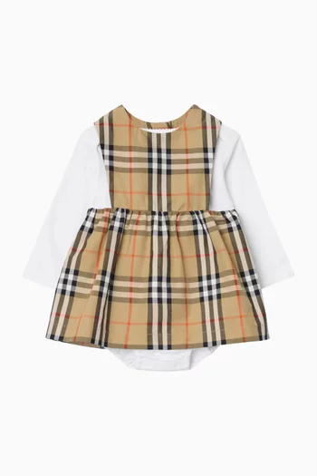 طقم هدايا بنقشة مربعات قطن