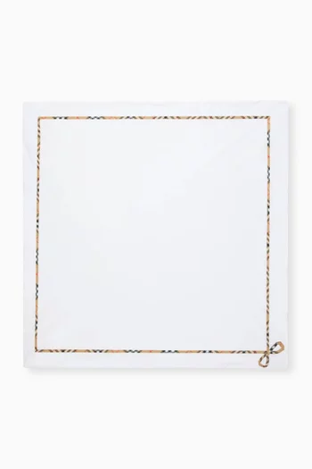 بطانية بحواف مزينة بنقشة مربعات قطن