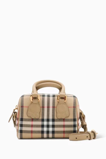 حقيبة يد بنقشة مربعات