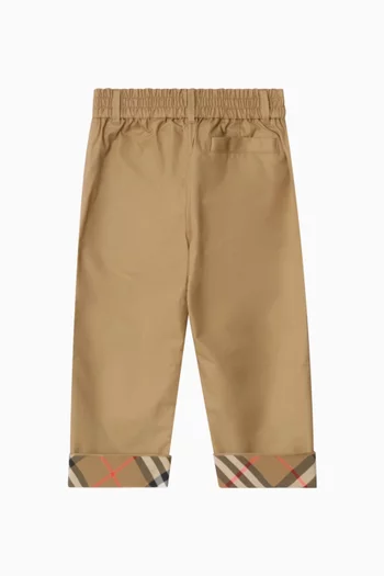 Sheldon Check Tape Pants in Cotton Twill
